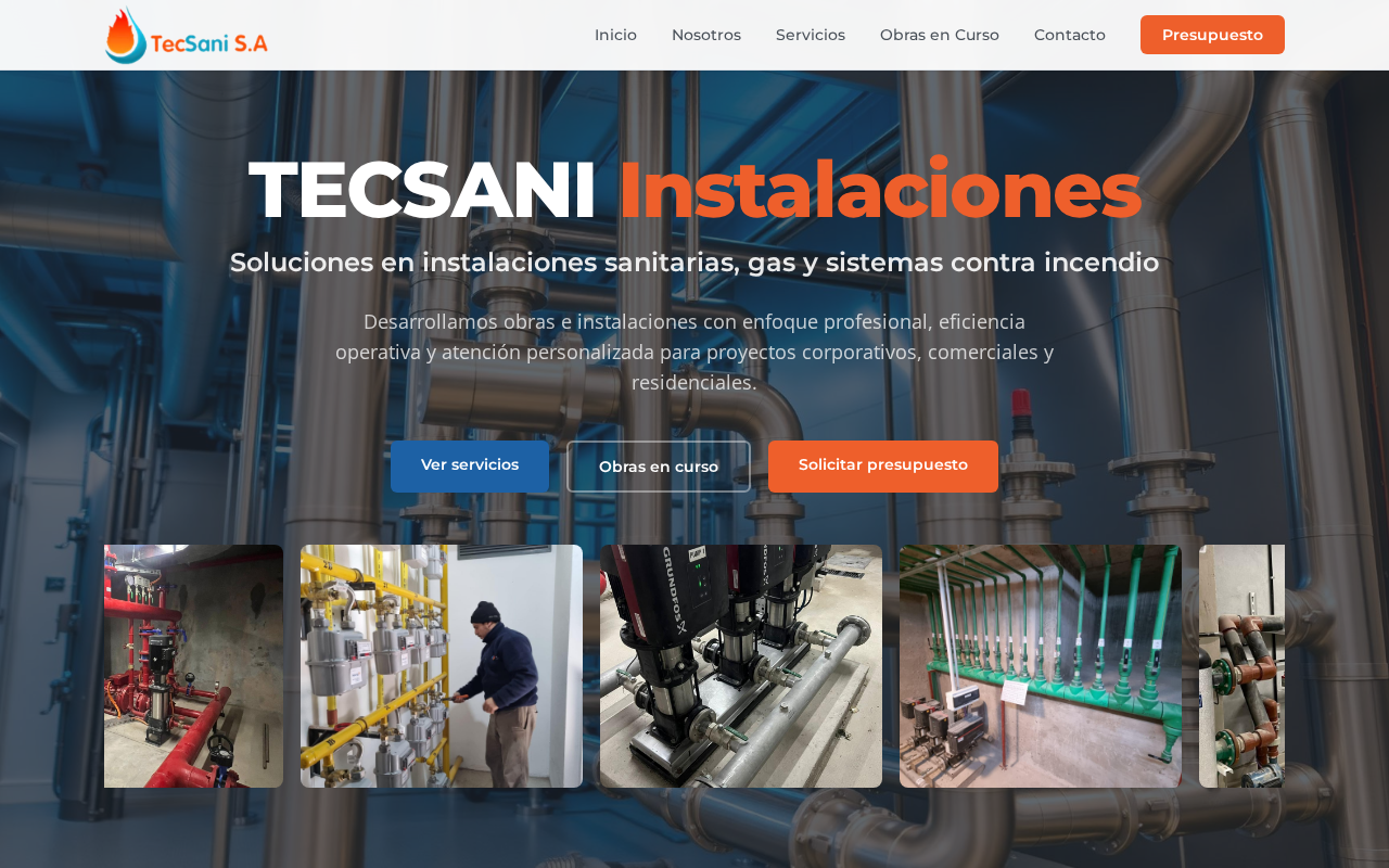 Captura del sitio de Tecsani